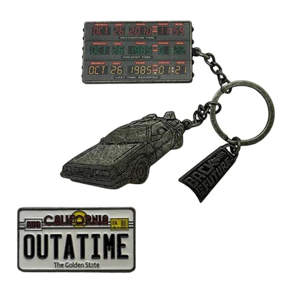 BACK TO THE FUTURE バックトゥザフューチャー (劇場公開 40周年 ) - CHS Keychain And Pin / セット / チャーム付き / キーホルダー - PGS